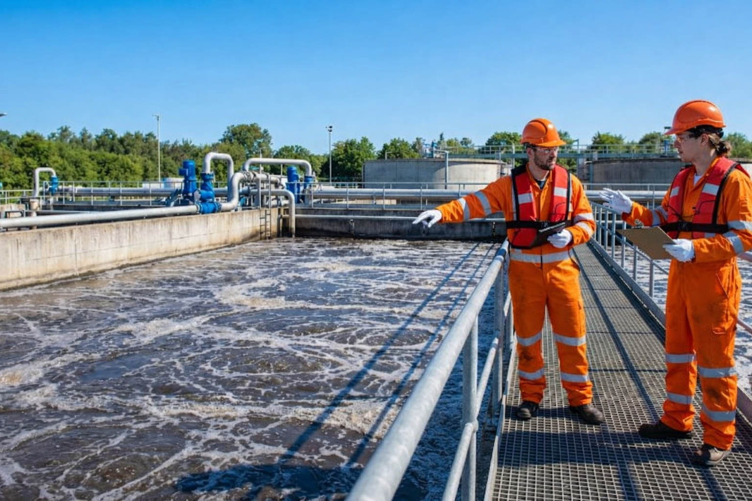 Moffatt Engineering team working on wastewater treatment site